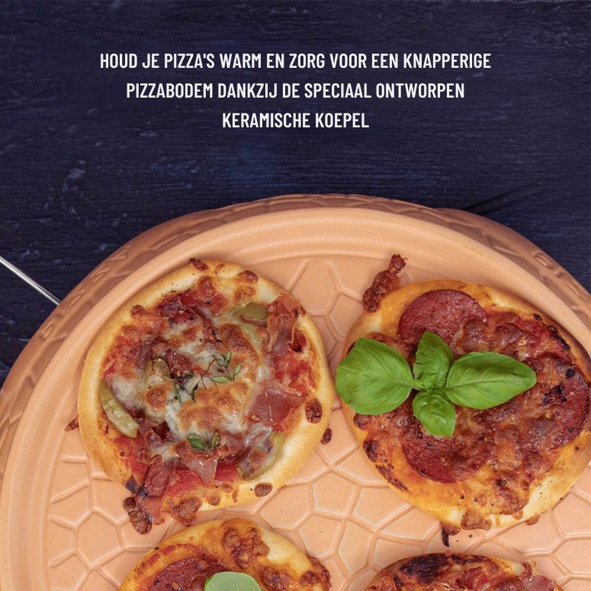 Pizzaoven Terracotta Koepel 800W voor 4 Personen