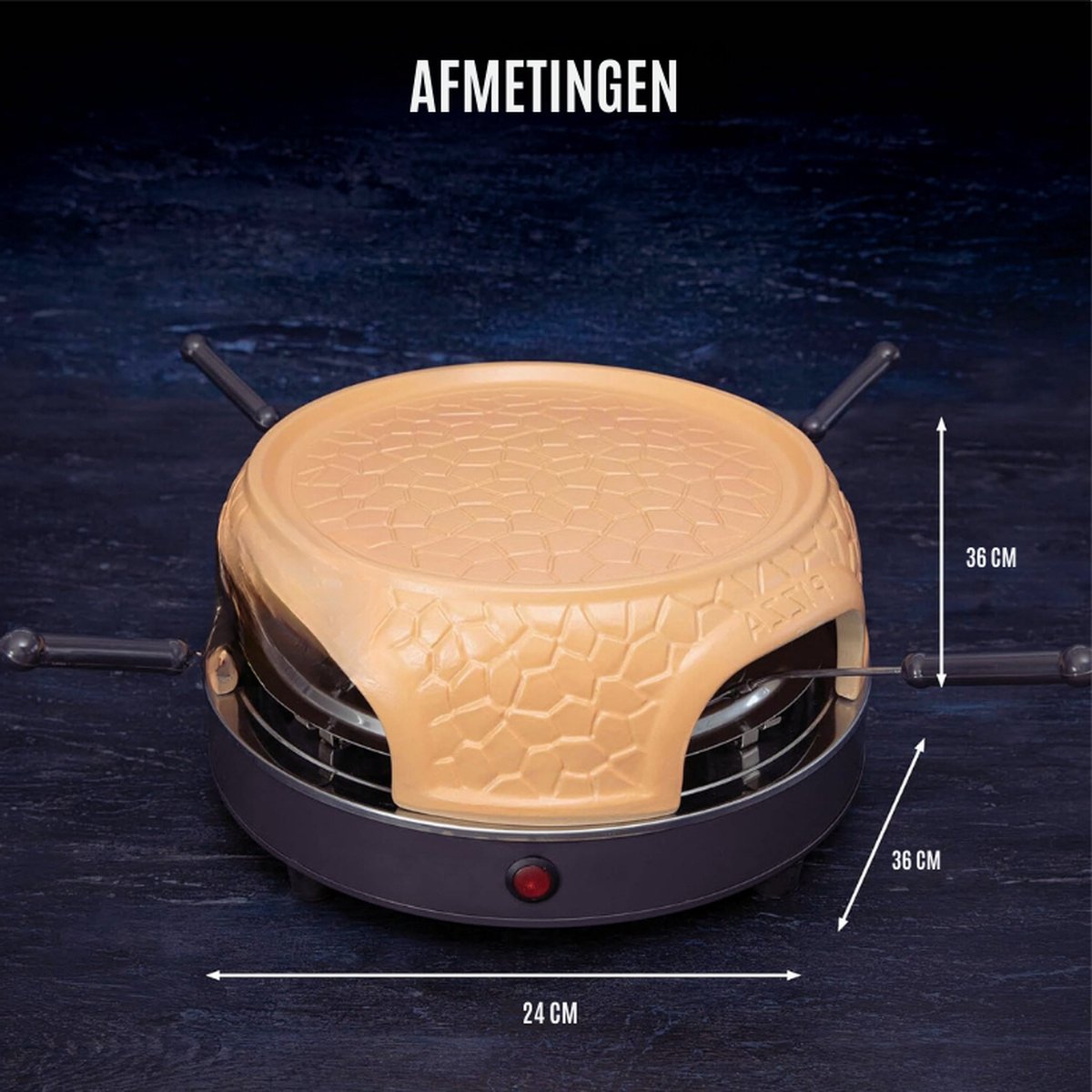 Pizzaoven Terracotta Koepel 800W voor 4 Personen