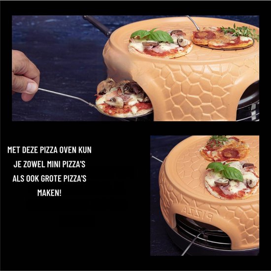 Pizzaoven Terracotta Koepel 800W voor 4 Personen