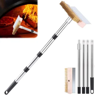 Pizzaovenborstel 63 in met aluminium handvat en messing borstel – m-winkel