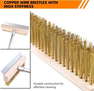 Pizzaovenborstel 63 in met aluminium handvat en messing borstel – m-winkel