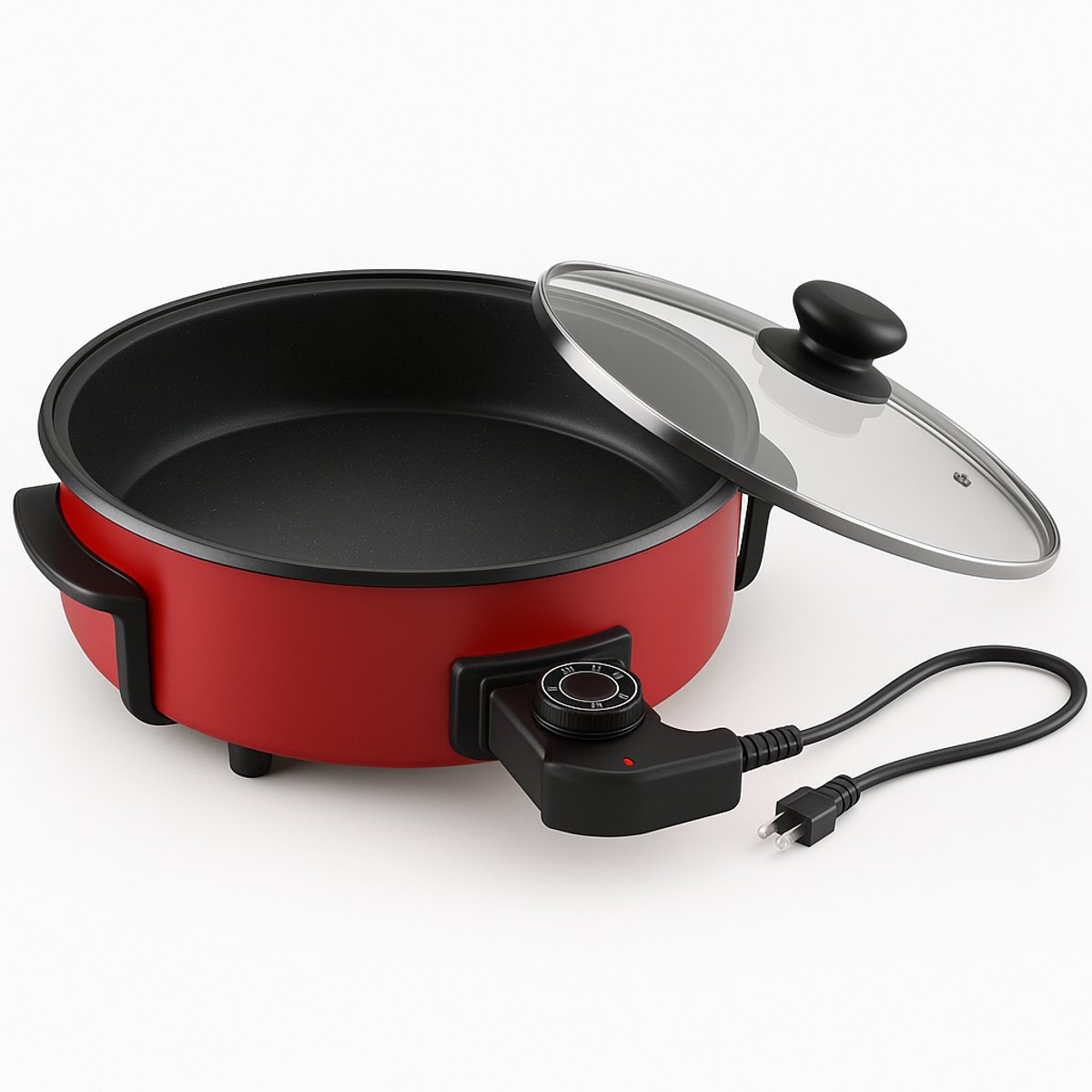 pizzapan 47 cm met glazen deksel en non-stick coating