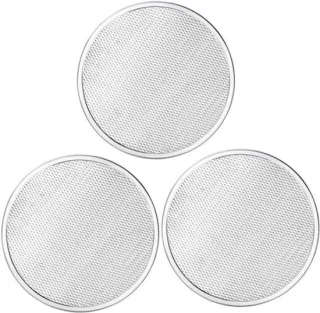 Pizzapan gaten - bakset gaas - 3 stuks 20cm - zilver
