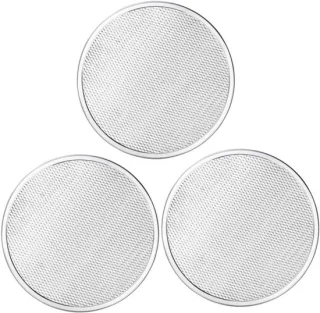 Pizzapan met gaten 3 stuks 20cm zilver
