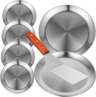 Pizzapan set bakplaten zilver
