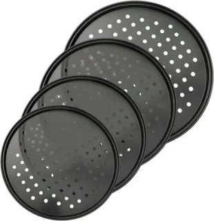 Pizzapan set - pizza bakplaat - 4 stuks - zwart