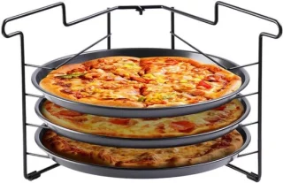 Pizzapannen set - pizzarek bakset - 285 cm - zwart