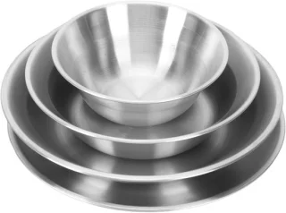 Pizzapannen set - roestvrij staal - 4 stuks - zilverkleurig