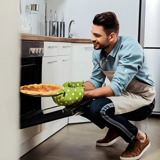Pizzaplaat set 4 antraciet 20x32 cm met standaard