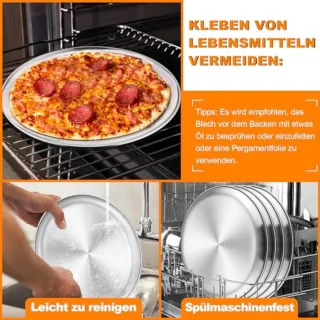 Pizzaplaatset 4x Ø30 cm RVS