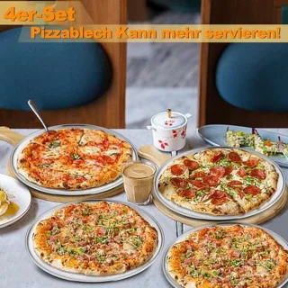 Pizzaplaatset 4x Ø30 cm RVS