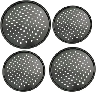 Pizzaplaten set 4 stuks zwart