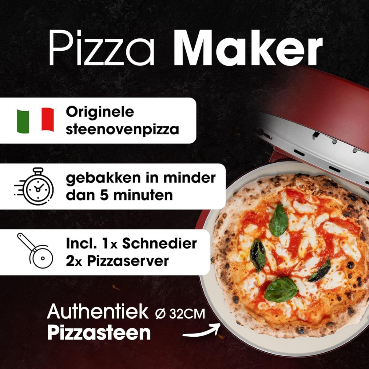 Pizzarette 6 Personen Pizza Oven Pizzasteen