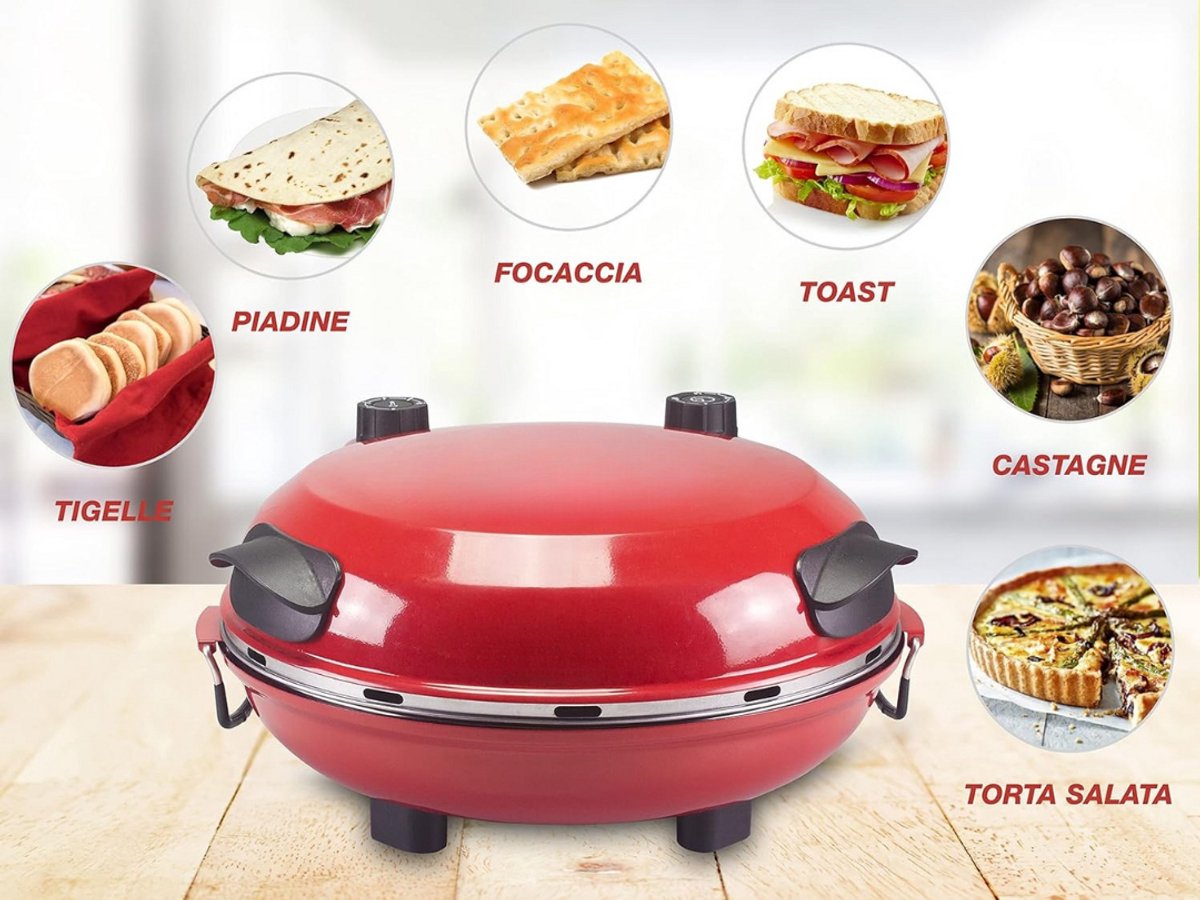Pizzarette 6 personen pizzaoven met pizzasteen
