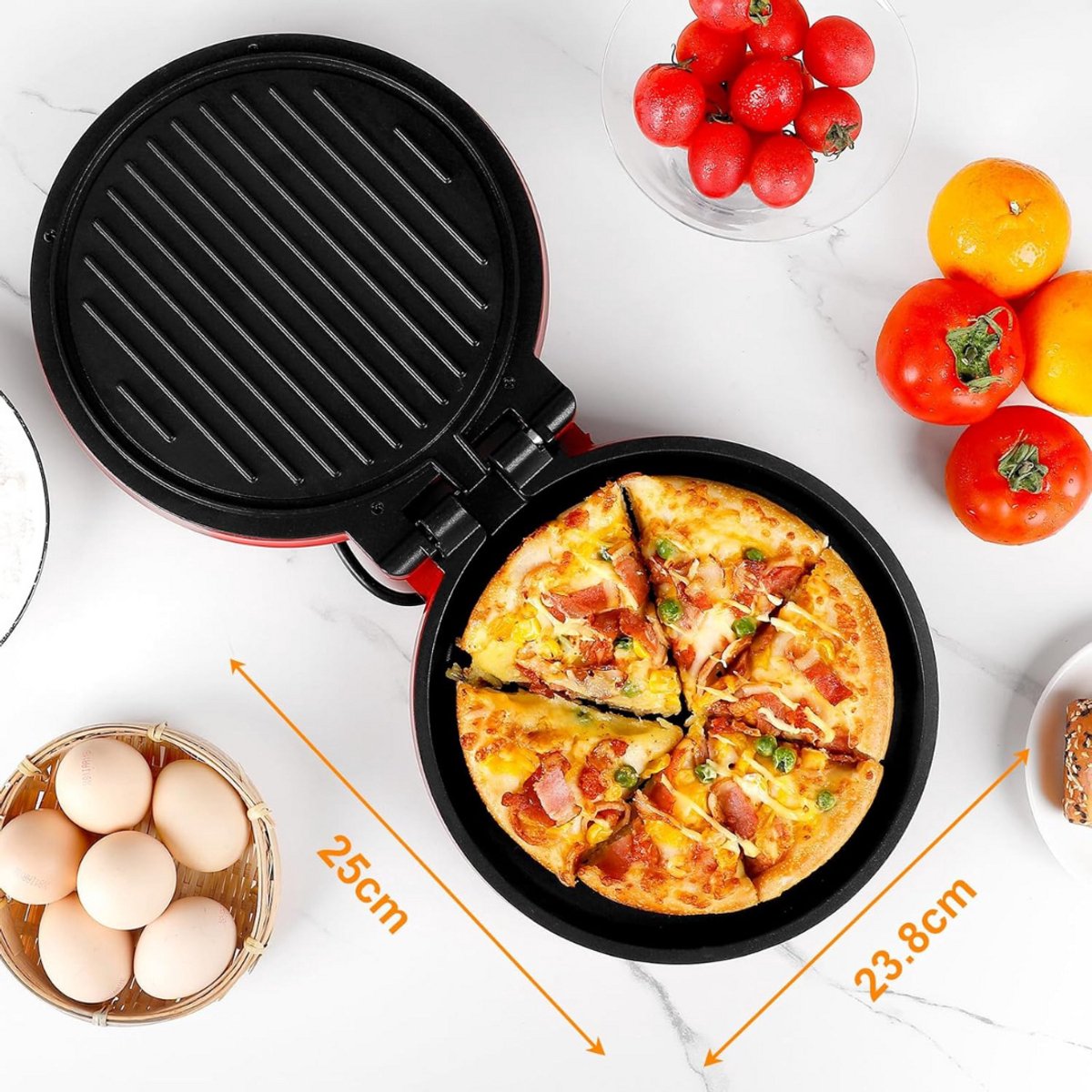 Pizzarette 6 Personen Pizzaoven met Pizzasteen