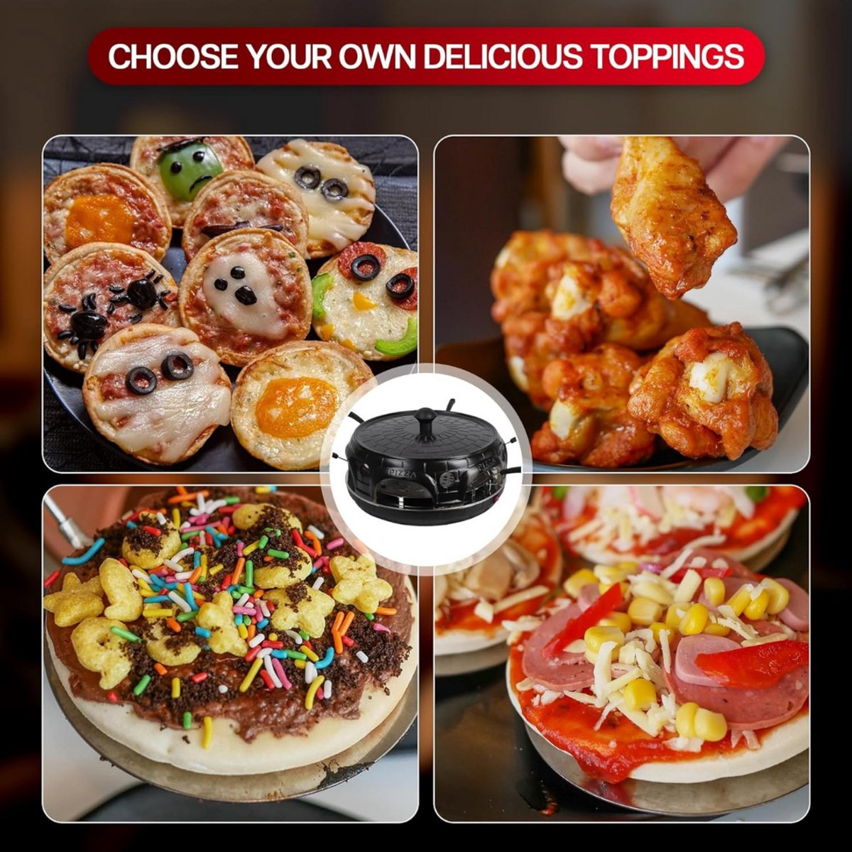 Pizzarette Pizzaoven met Pizzasteen 6 Personen