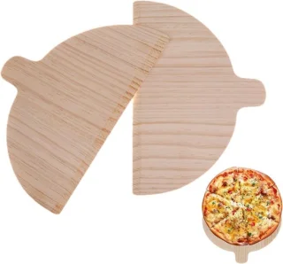 Pizzaschaalset van twee - 28x17 cm - natuurlijk hout