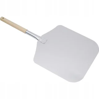 Pizzaschep aluminium 305x335mm met houten handvat - 640mm