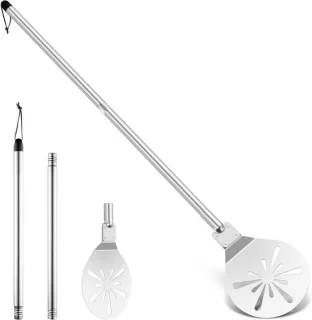 Pizzaschep RVS geperforeerd 20,3 x 22,3 cm