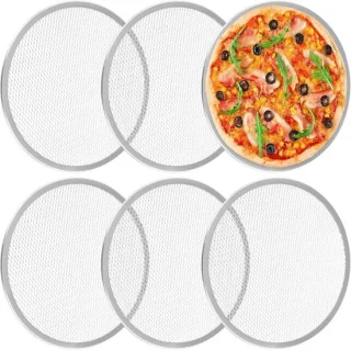 Pizzaschermen set van 6 ronde aluminium bakplaten 30 cm
