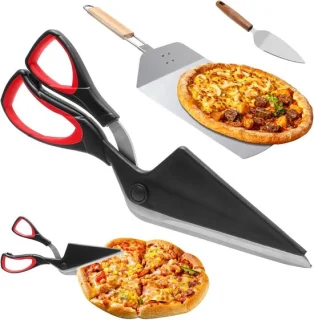 Pizzaschil met pizzaschaar en spatels