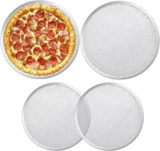 Pizzascreen 10 en 12 inch, 4 stuks aluminium pizzamazen