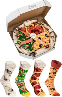 Pizzasokken Cadeaubox - 4 Paar