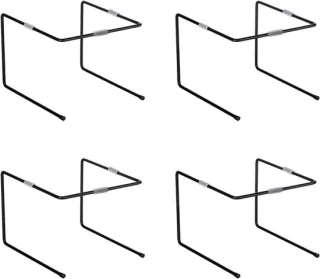 Pizzatray standaard, opvouwbaar, 4 stuks, zwart