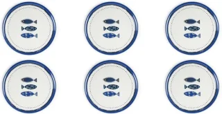 Porseleinen pizzaborden 6-delig 31,5 cm