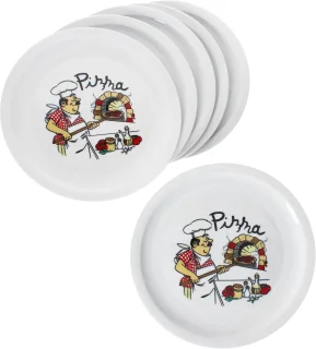 Porseleinen pizzaborden set 6-delig Ø30,5 cm