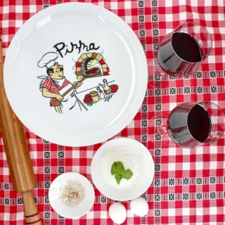 Porseleinen pizzaborden set 6-delig Ø30,5 cm