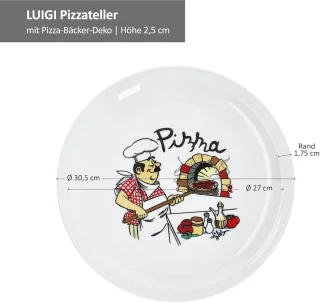Porseleinen pizzaborden set 6-delig Ø30,5 cm