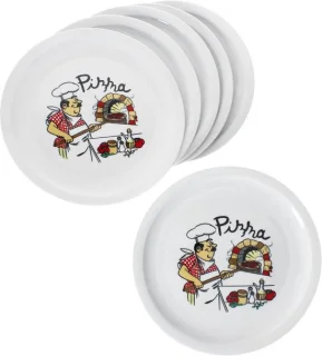 Porseleinen pizzaborden set 6-delig Ø30,5 cm