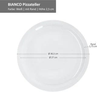 Porseleinen pizzaborden set 6 Ø 30,5 cm