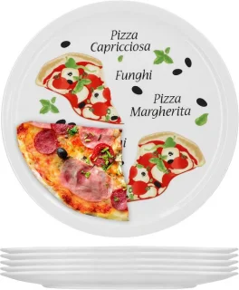 Porseleinen XL pizzaborden Ø 30,5 cm - set van 6