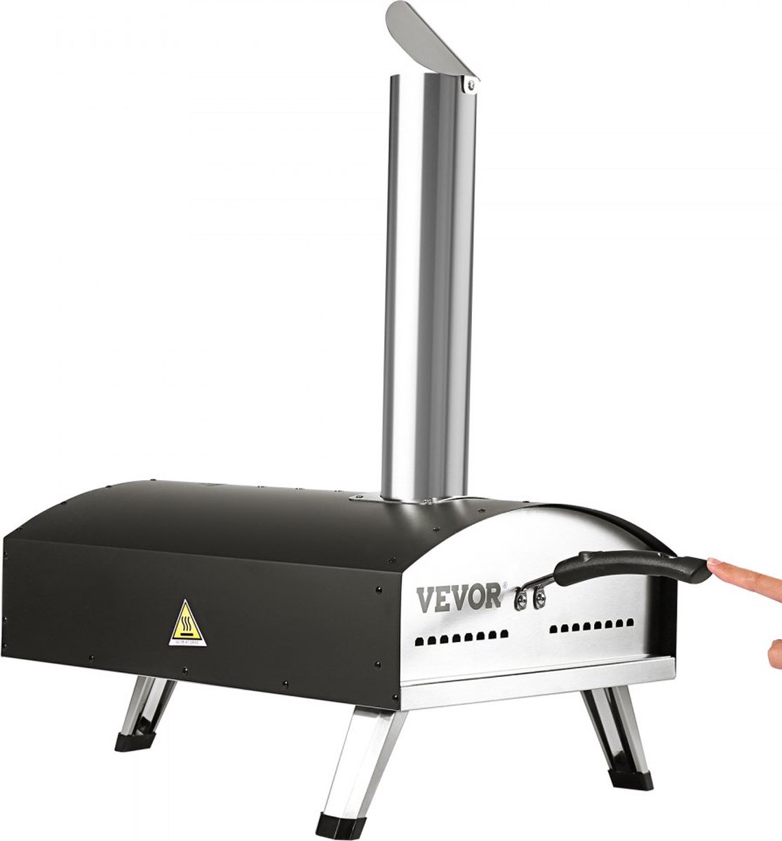 Premium RVS Outdoor Pizza Oven 304.8mm - Gas & Houtpellets