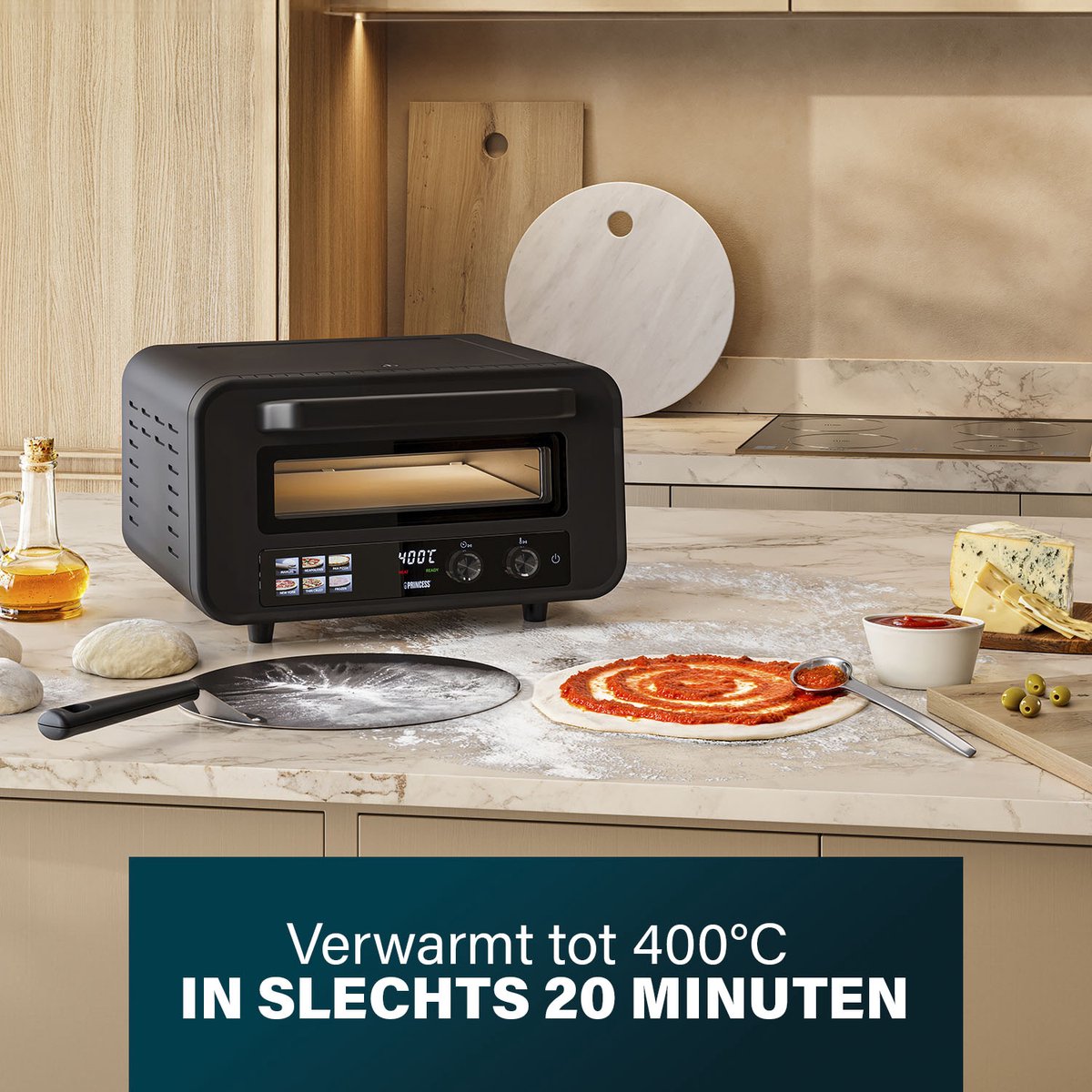 Princess 112780 Pizza Oven Pro Max elektrische pizzaoven 15L zwart