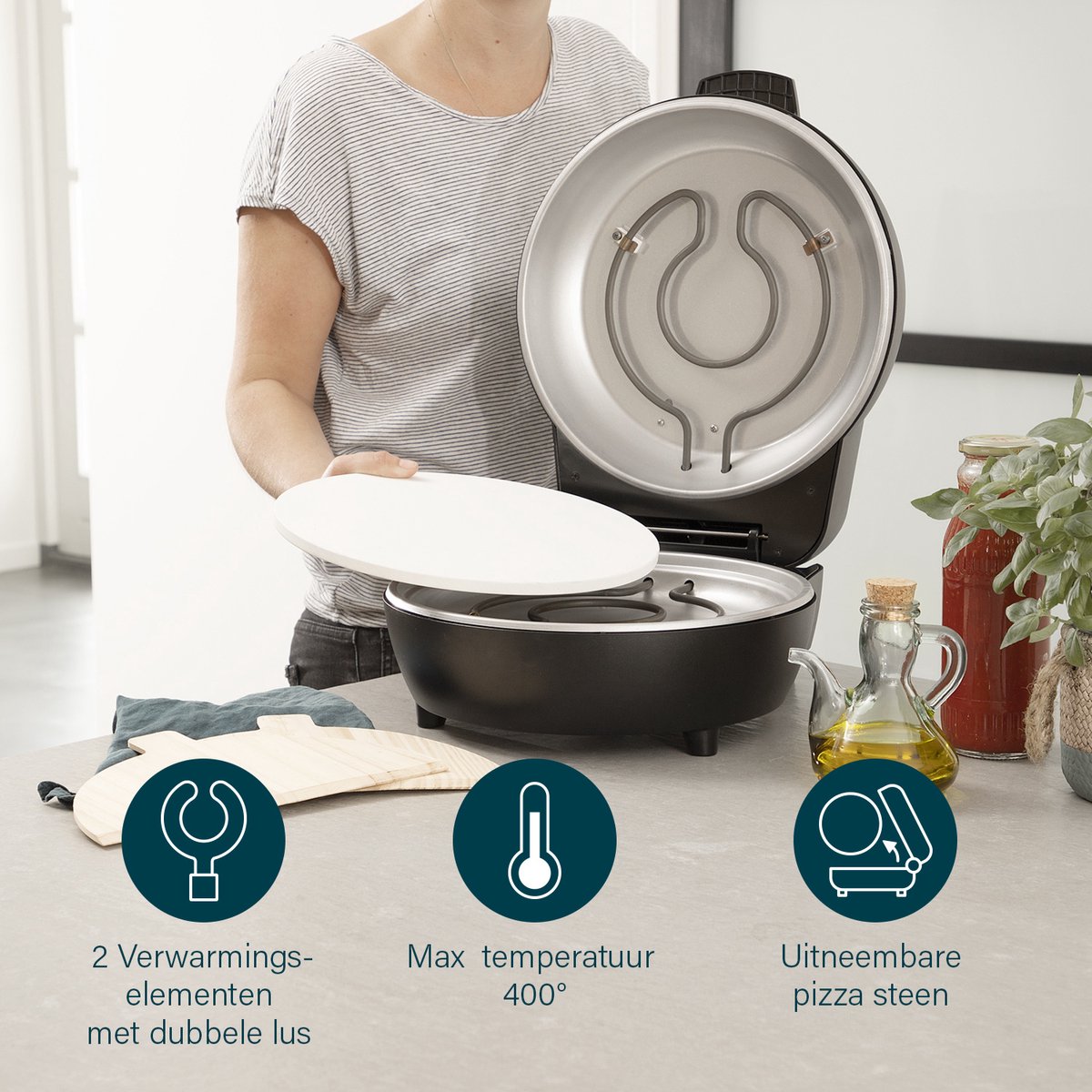 Princess 115005 Pizzamaker 30cm zwart