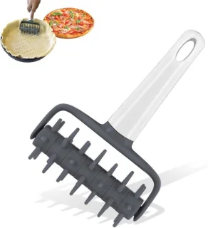 Professionele pizza deeg docker en roller met spikes 180x118mm