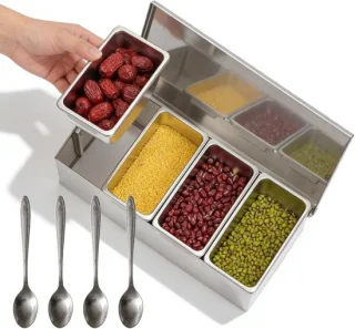 Roestvrijstalen ingrediëntenhouder voor pizza