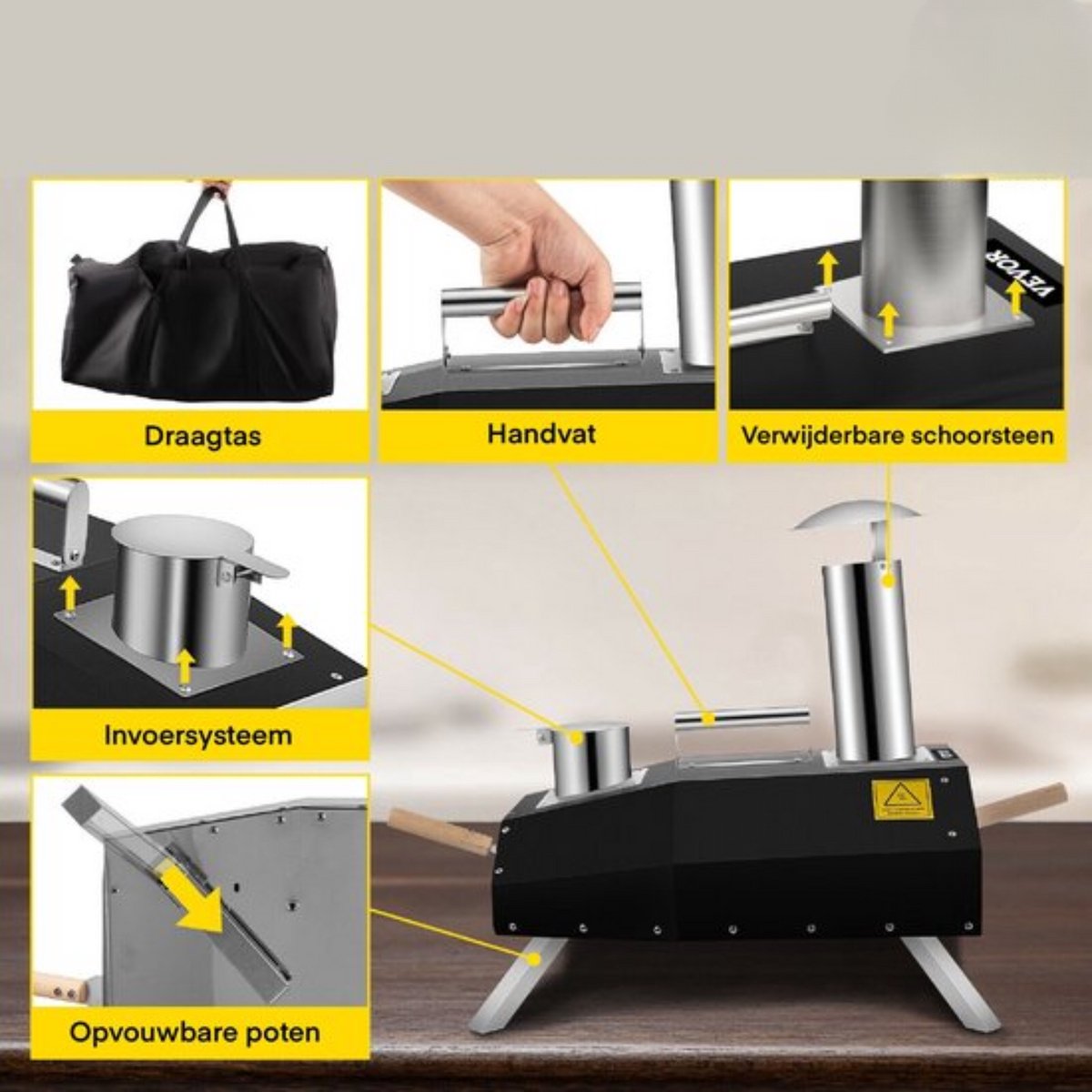 Roestvrijstalen Pizza Gourmet Barbecue Oven