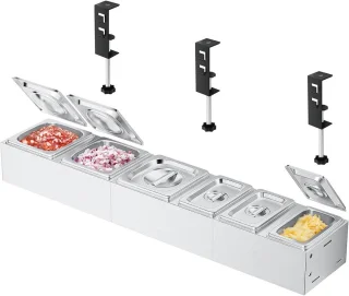 Roestvrijstalen Pizzakruiden- en Bijgerechthouderset, 6-delig