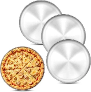 Roestvrijstalen pizzaplaat set van 4, 30 cm