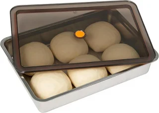 Roestvrijstalen voedselopslagdoos met deksel, 33 x 23 x 7 cm