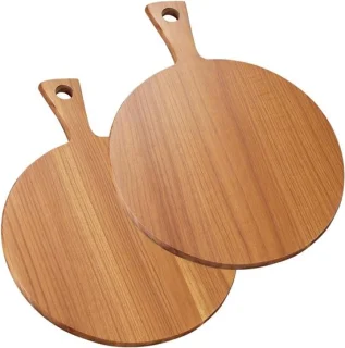 Ronde houten pizzabord set 2 stuks Ø 30 cm