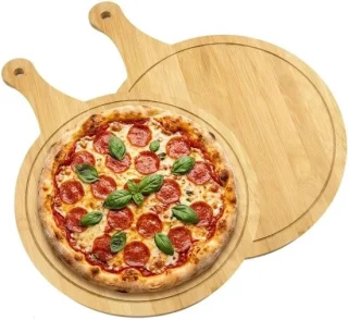 Ronde houten pizzaplaten set van 2 - 30 cm