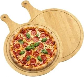 Ronde houten pizzaplaten set van 2, 30 cm