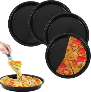 Ronde pizza- en quicheplaten set van 4, 18 cm