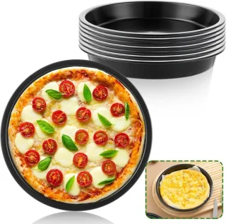 Ronde pizzaborden van RVS, set van 8 stuks