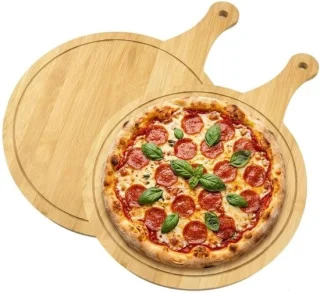Ronde pizzaschaal met handvat, 30 cm, set van 2